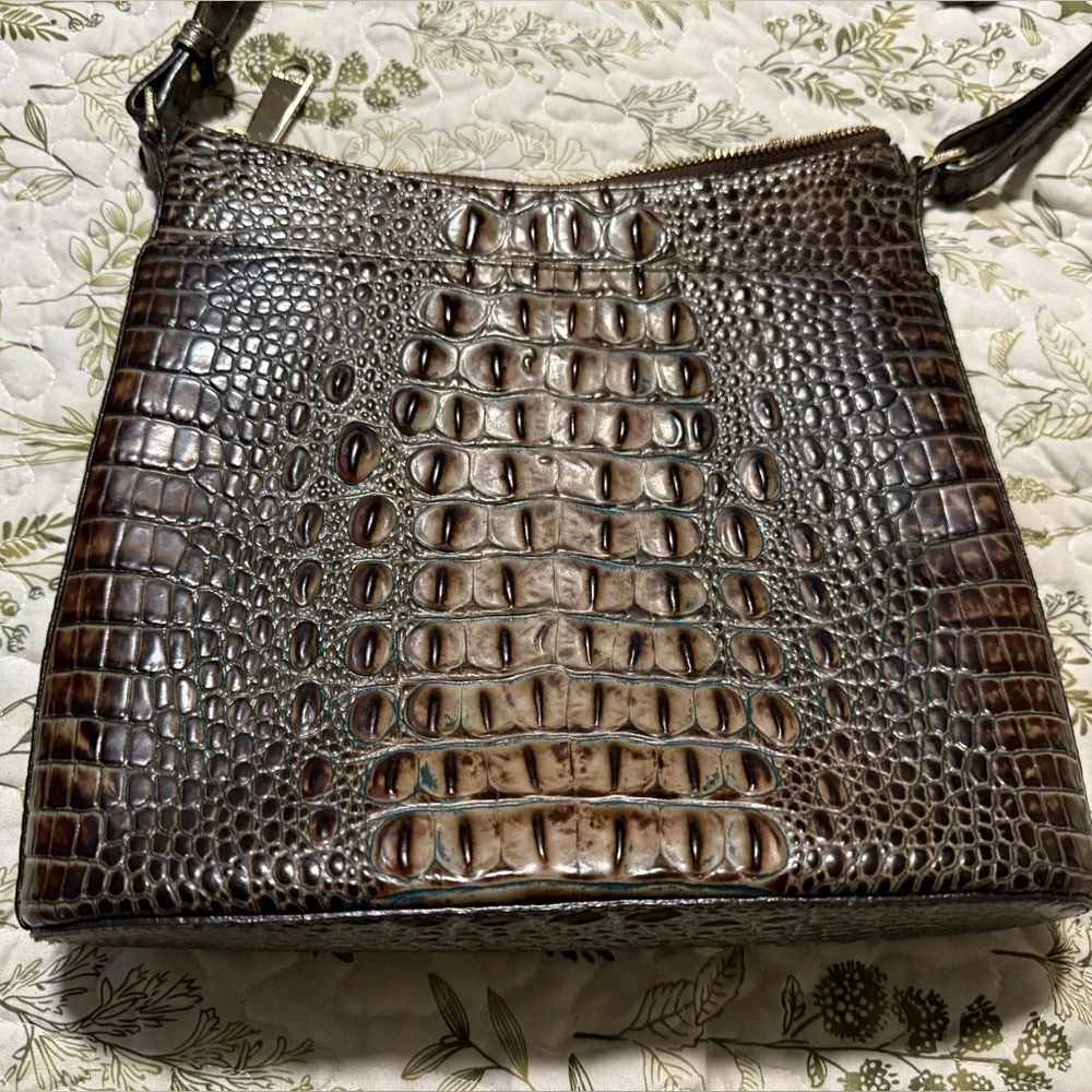 Brahmin Katie Melbourne Crocodile Embossed Crossbody Bag - Picture 2 of 8